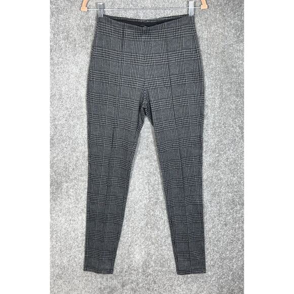 Tahari Pull On Skinny Leg Pants Womens Size Small Stretch Gray Black Houndstooth - Picture 1 of 9